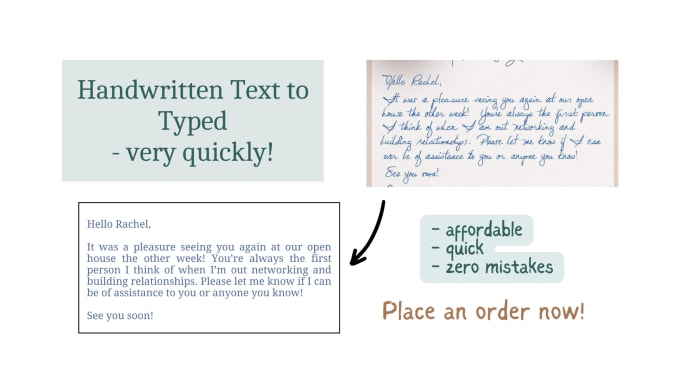 Gig Preview - Quickly type handwritten file to word document