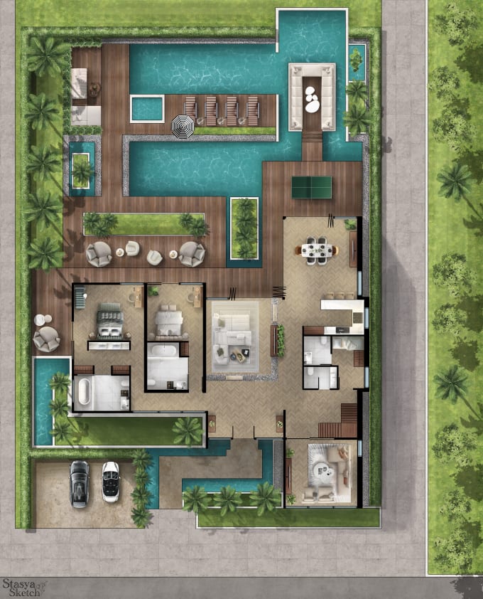 Gig Preview - Draw interior sketch, 2d floor plan