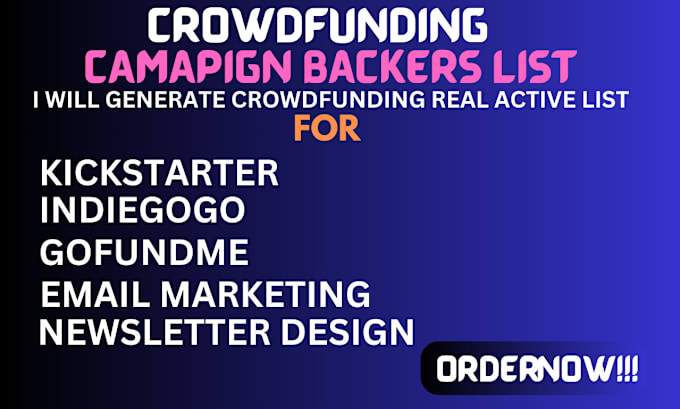 Bestseller - generate real active backer lists gofundme indiegogo kickstarter fundraising