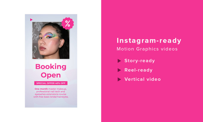 Gig Preview - Create an instagram reel with great motion graphics for ads