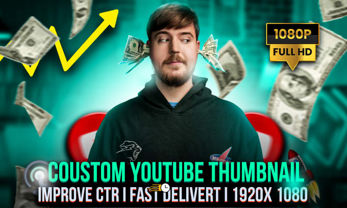 Bestseller - design amazing clickbait youtube thumbnail in 4 hours