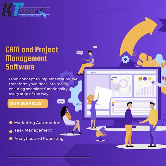 Gig Preview - Hr, CRM, and project management software solutions by kiaan tech agency expert