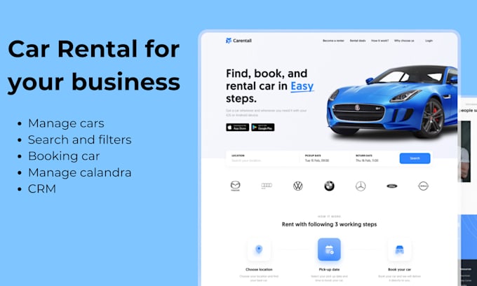 Gig Preview - Build a car rental website, plus free mobile app