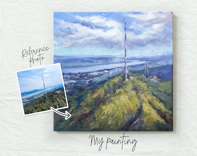 Gig Preview - Paint a personalized oil painting from your landscape photo