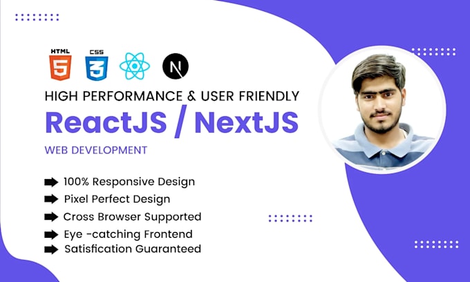 Gig Preview - Do react js, next js, typescript web app frontend development