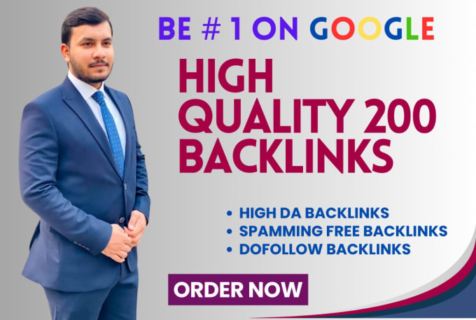 Gig Preview - Rank your website in google with 200 high authority white hat SEO backlinks