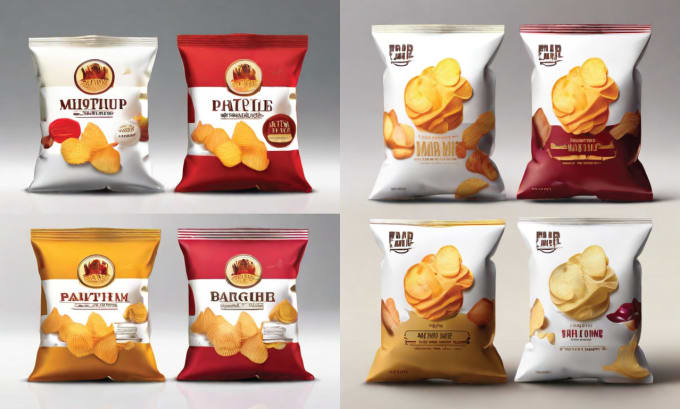 Gig Preview - Do labels for chips, potato chips, chili, food items packaging designs