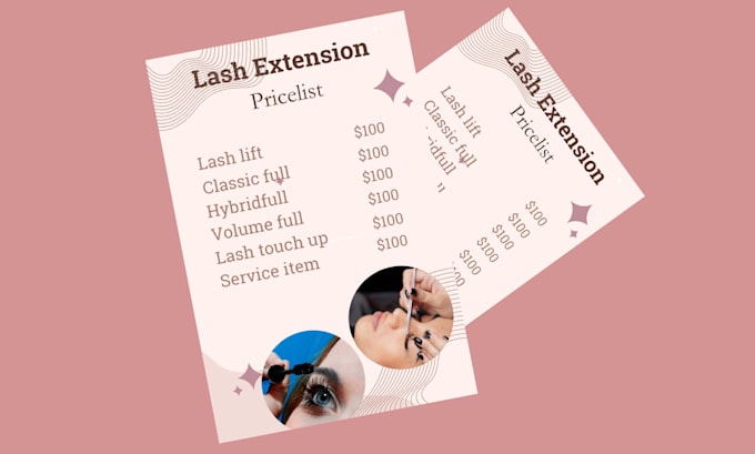 Gig Preview - Do pricelist lash, nail, hair extensions, salon, spa or fashion flyers