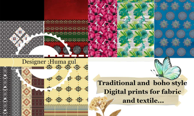 Gig Preview - Make digital and traditional prints for fabrics and clothes