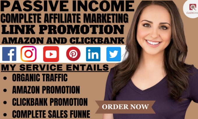 Gig Preview - Do clickbank affiliate link promotion, amazon affiliate marketing sales funnel