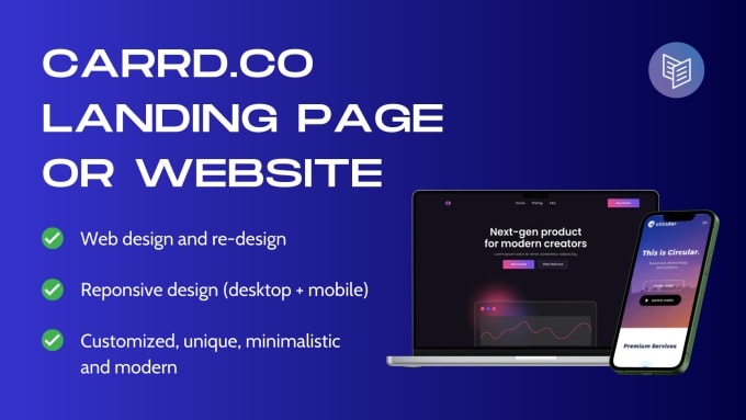 Gig Preview - Design a landing page on carrd for you