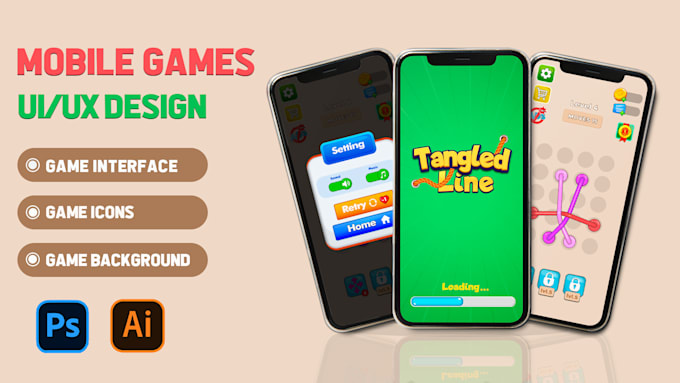 Gig Preview - Do mobile game app ui ux design