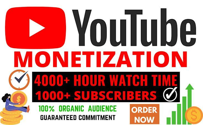 Gig Preview - Promote your youtube channel for monetization