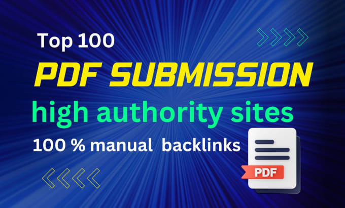 Gig Preview - Do PDF submission manually on 100  high da document sharing sites