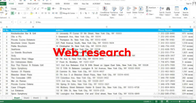 Gig Preview - Do accurate data entry, web research, copy paste and excel data entry job