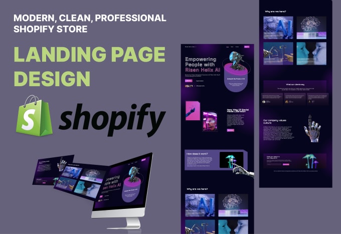 Gig Preview - Design shopify landing page