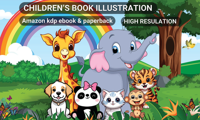 Gig Preview - Design kids, children story books, or ebook illustrations and covers