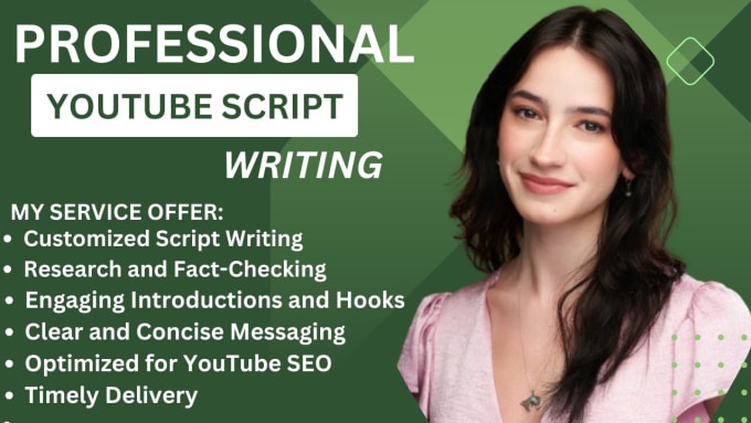 Gig Preview - Be your youtube script writer, video script, script writer, video editing,