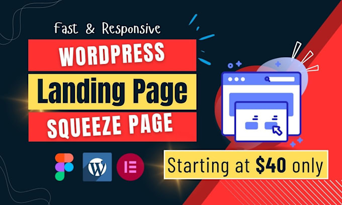 Gig Preview - Design wordpress landing page squeeze page elementor landing page sales page