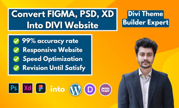 Gig Preview - Convert divi website, figma to divi, psd to divi, xd to divi theme