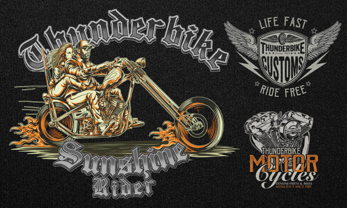 Gig Preview - Design vintage retro illustration for motorcycle t shirt