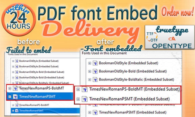 Bestseller - embed the fonts you have not embedded