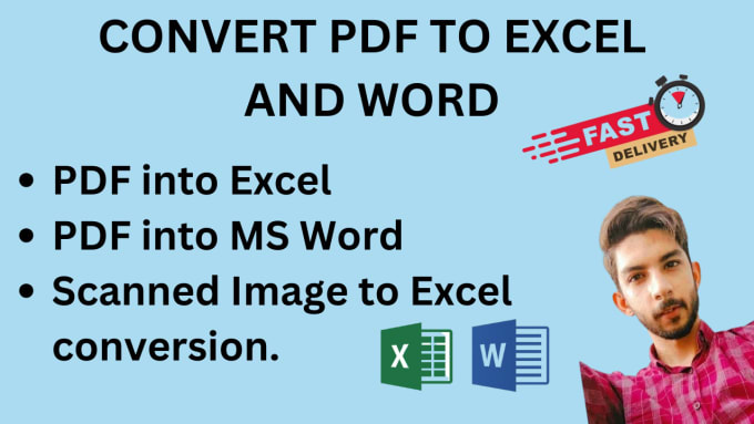 Gig Preview - Convert pdf to excel, scan pages to excel