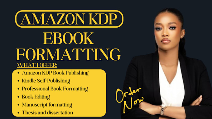 Gig Preview - Ebook formatting amazon kdp book publishing kindle self publishing ingramspark