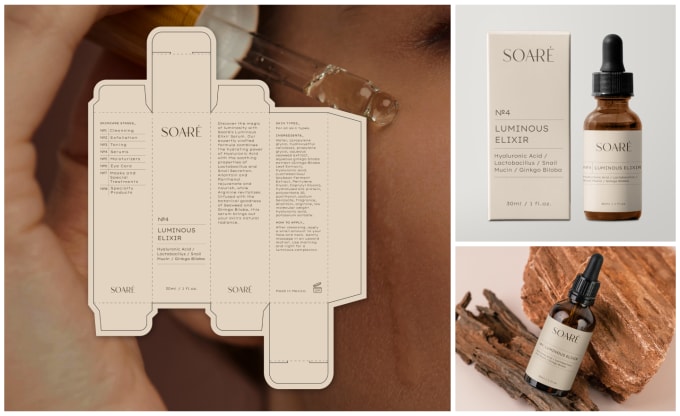 Gig Preview - Design minimalistic modern cosmetic packaging and labels