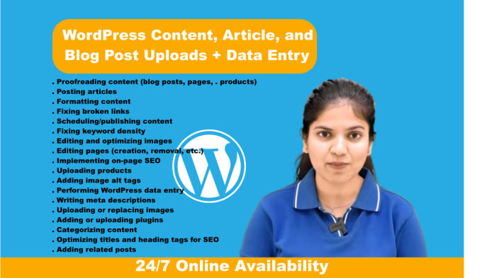 Gig Preview - Be your wordpress virtual assistant for publishing and updating posts