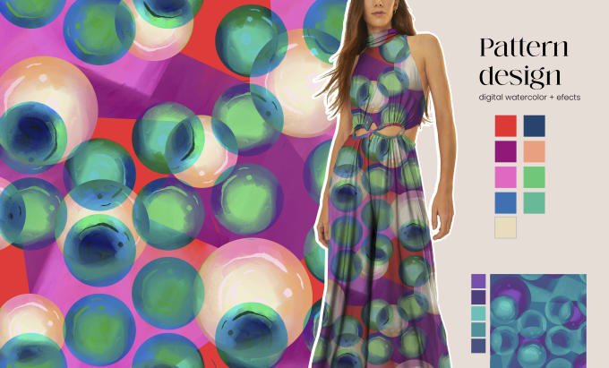 Gig Preview - Design a colorful seamless pattern for textile, clothing or home decor