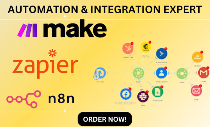 Gig Preview - Zapier workflow setup make com custom zapier automation n8n make com zapier make