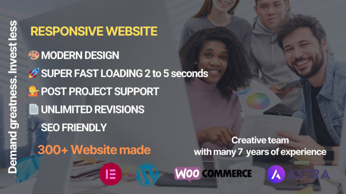 Gig Preview - Create wordpress business website, portfolio website, blogs, ecomerce