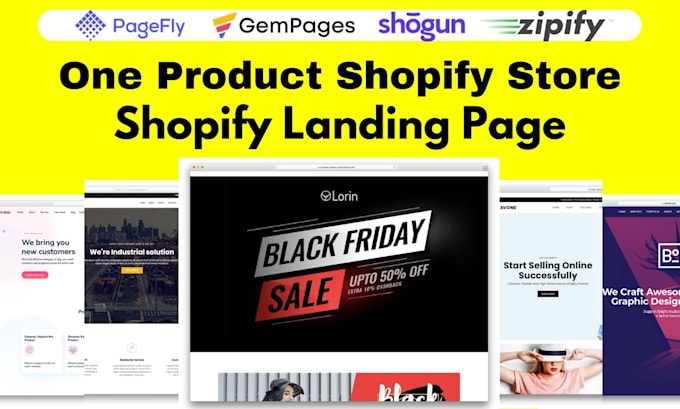 Gig Preview - Design landing page one product shopify store with pagefly gempages zipify