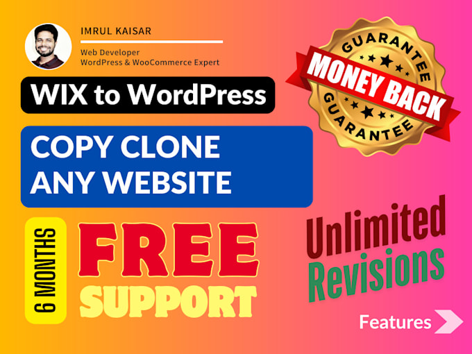 Gig Preview - Copy clone website, wix to wordpress with elementor and 6 months support