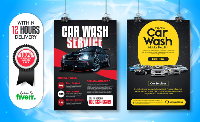 Gig Preview - Design rental car wash auto repair detailing flyer ad pricelist eddm direct mail