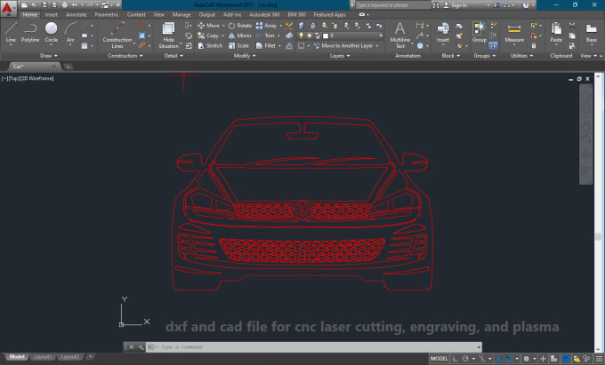 Gig Preview - Do cnc design for laser cutting and engraving in dxf file