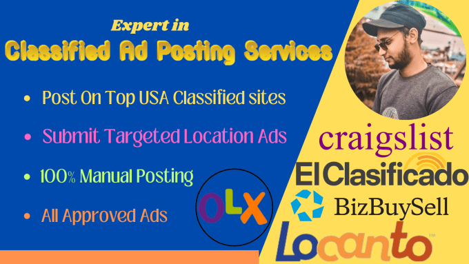 Gig Preview - Manually posting 60 classified ad sites in the USA