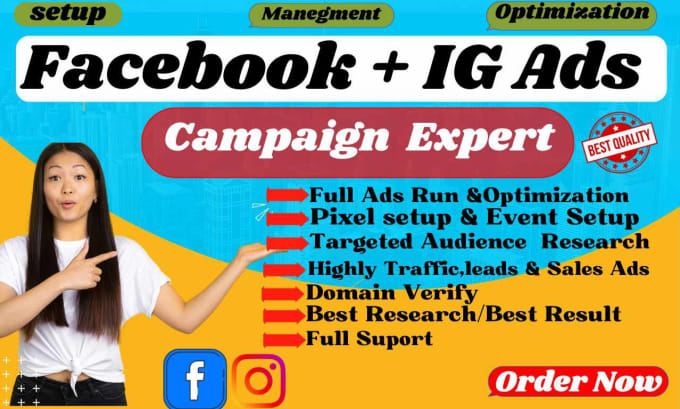 Gig Preview - Set up facebook ads specialist run ig sales advertising meta shopify marketing