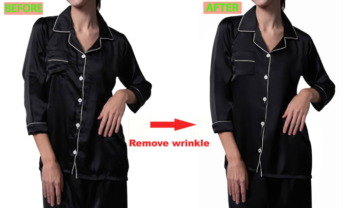 Gig Preview - Do images edit, retouch, remove wrinkles on clothes in photoshop for ecommerce