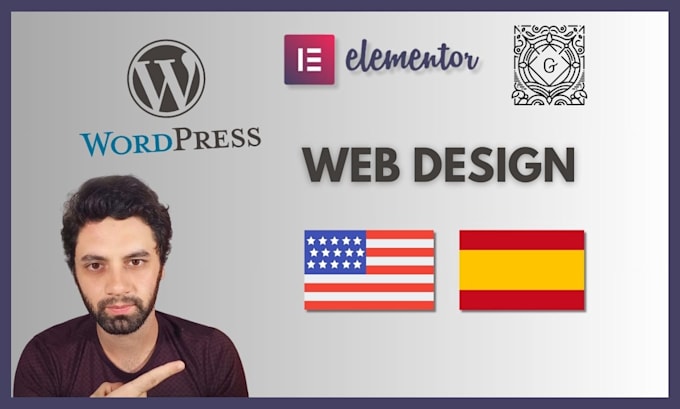 Gig Preview - Setup and design a wordpress website in english or spanish