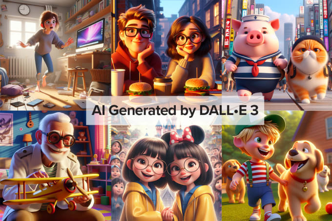 Gig Preview - Create disney pixar style with ai image generator