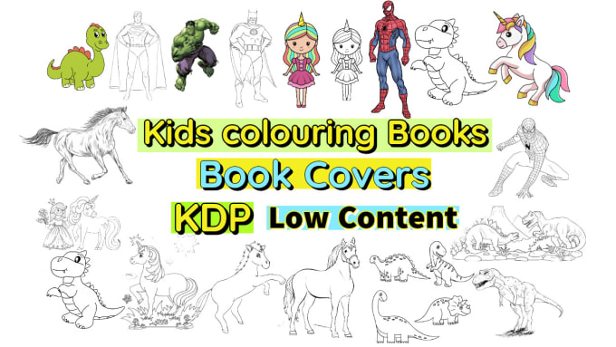 Gig Preview - Do kids coloring book, cover design, kids activity book for amazon kdp, etsy