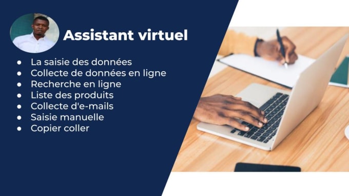 Gig Preview - Serai votre assistant virtuel pour la saisie de données et recherche sur le web