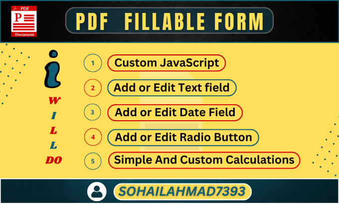 Gig Preview - Create, recreate, and design a fillable PDF form in just 1 day