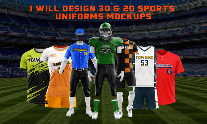 Gig Preview - Design 2d and 3d sportswear mockup for you