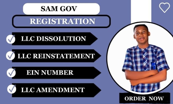 Gig Preview - Do sam gov , government contract, uie , cage code, rfp, llc registration