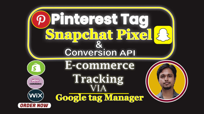 Gig Preview - Fix or setup pinterest tag, snapchat pixel conversion API for ecommerce tracking