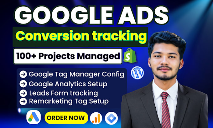 Gig Preview - Setup google analytics conversion tracking ga4 ecommerce tracking by GTM