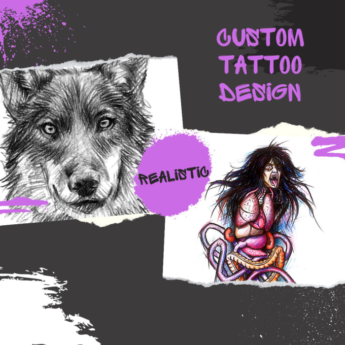 Gig Preview - Create a stunning realistic tattoo design for you